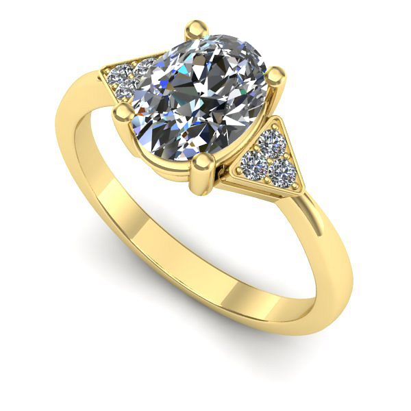 Inel de logodna din aur galben cu diamant de laborator