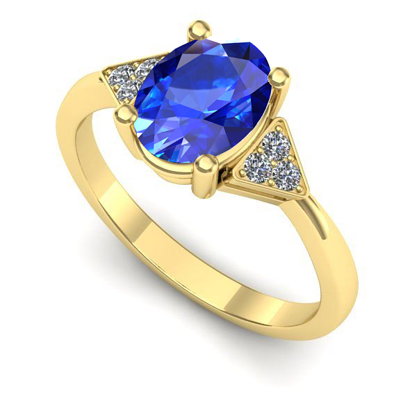 Inel de logodna din aur galben cu safir