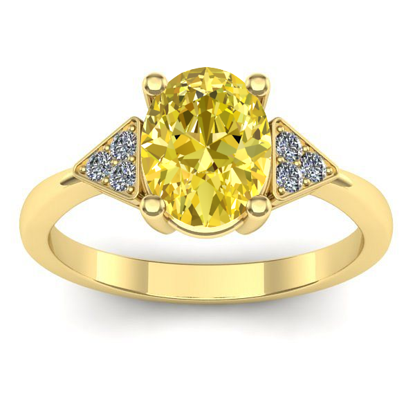 Inel de logodna cu safir galben oval