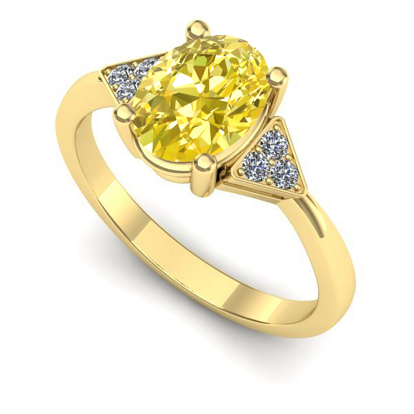 Inel din aur galben cu safir galben