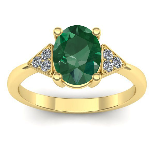 Inel cu smarald oval