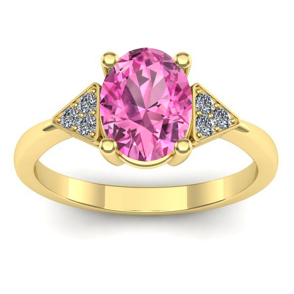 Inel de logodna cu safir roz oval