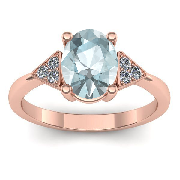 Inel cu aquamarin oval