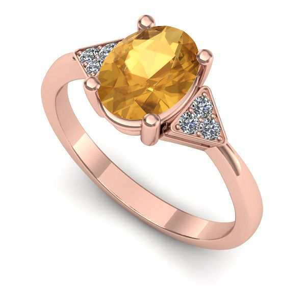Inel de logodna din aur roz cu citrin