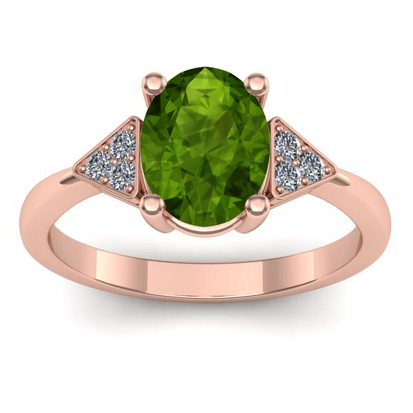 Inel logodna cu peridot oval