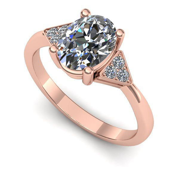 Inel de logodna din aur roz cu diamant de laborator