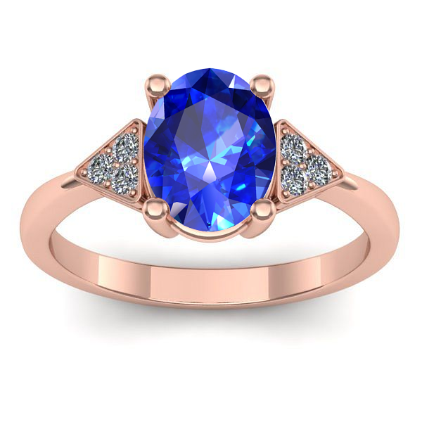 Inel de logodna cu safir oval
