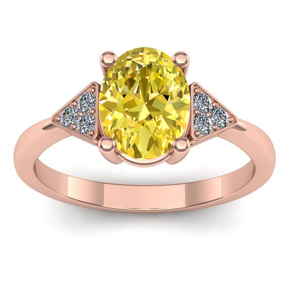 Inel de logodna cu safir galben oval