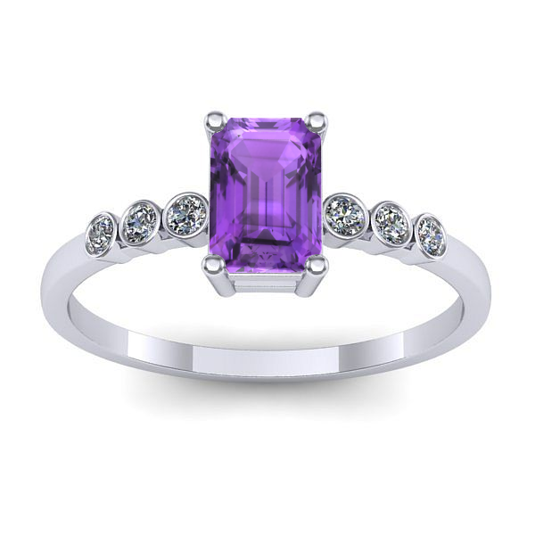 Inel cu ametist dreptunghiular