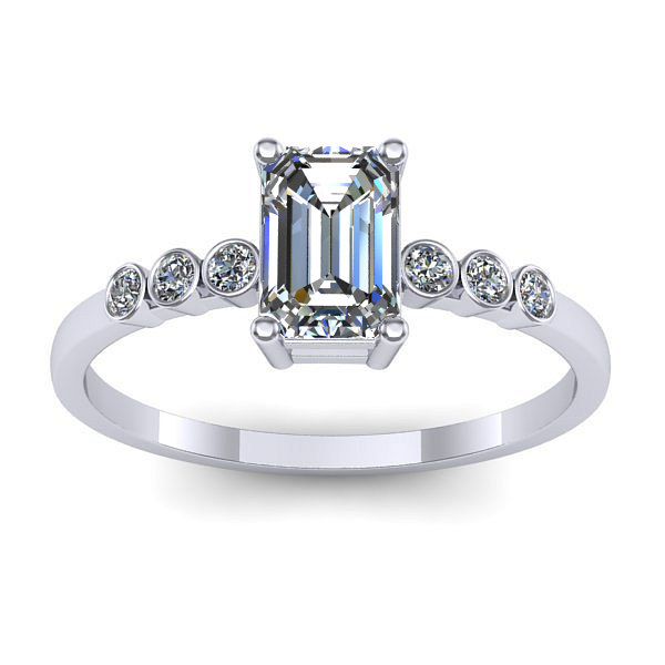 Inel de logodna cu safir alb dreptunghiular