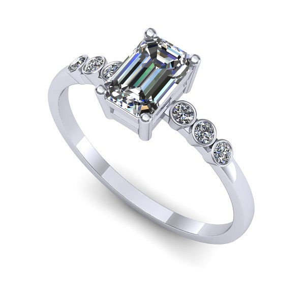 Inel din aur alb cu safir alb