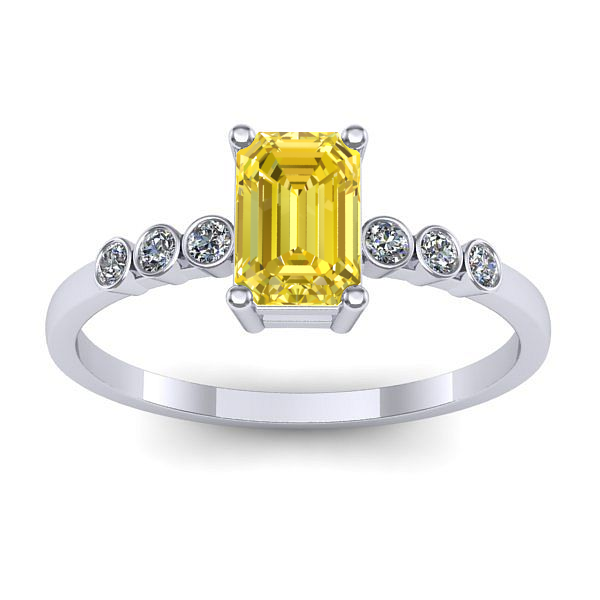 Inel cu safir galben dreptunghiular