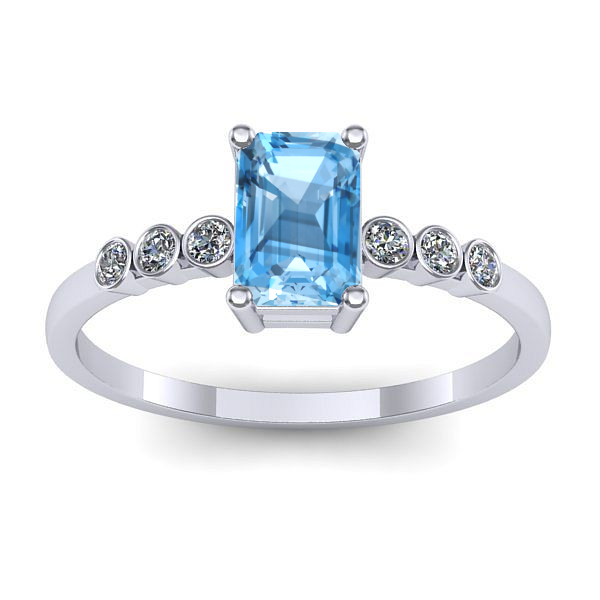 Inel de logodna cu topaz blue dreptunghiular