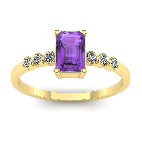 Inel cu ametist dreptunghiular