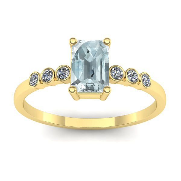 Inel cu aquamarin dreptunghiular