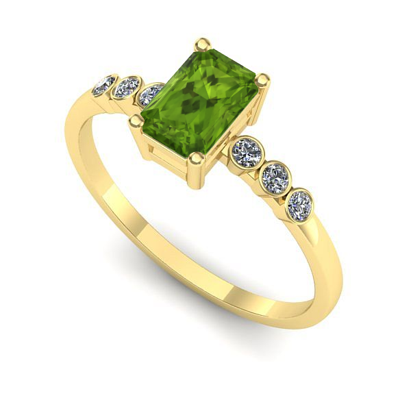 Inel din aur galben cu peridot