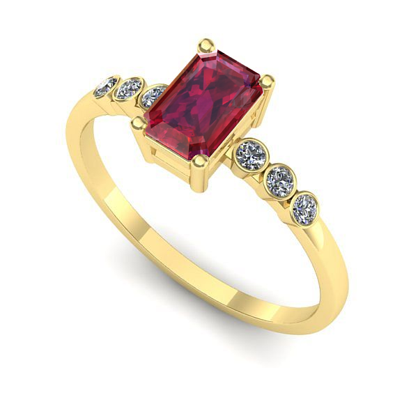 Inel din aur galben cu rubin