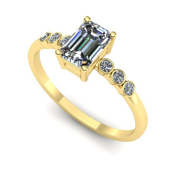 Inel din aur galben cu safir alb