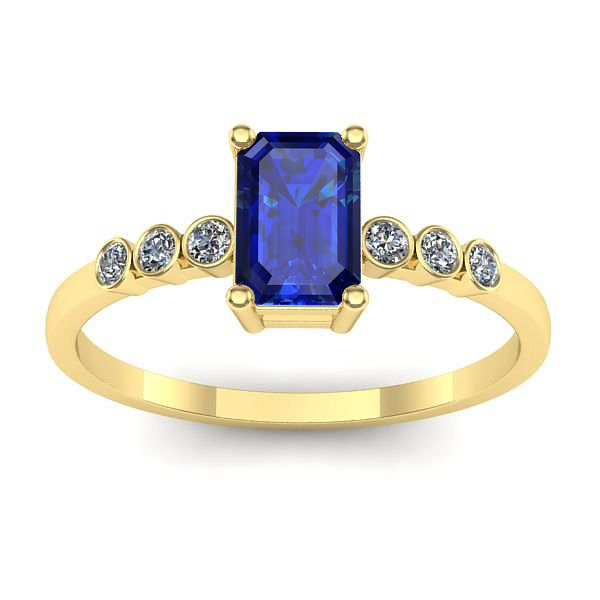 Inel cu safir dreptunghiular