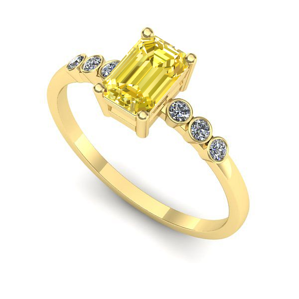 Inel din aur galben cu safir galben