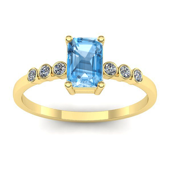 Inel cu topaz blue dreptunghiular