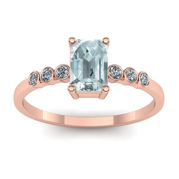 Inel cu aquamarin dreptunghiular