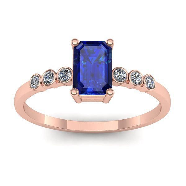 Inel logodna cu safir dreptunghiular