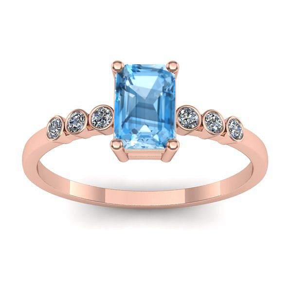 Inel de logodna cu topaz blue dreptunghiular