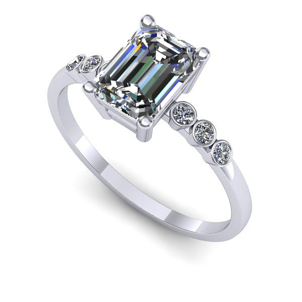 Inel din aur alb cu diamant de laborator