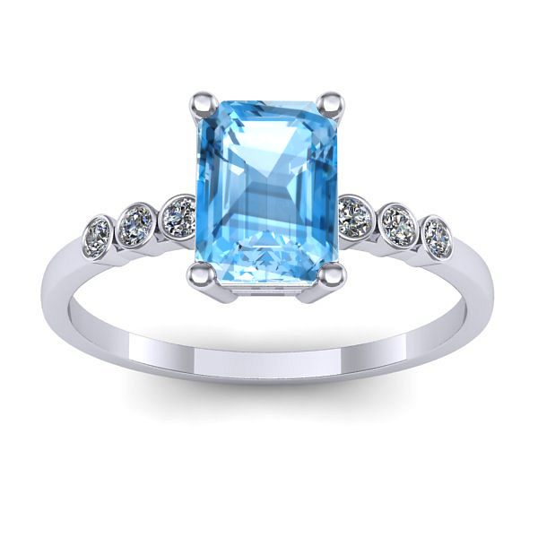 Inel cu topaz blue dreptunghiular