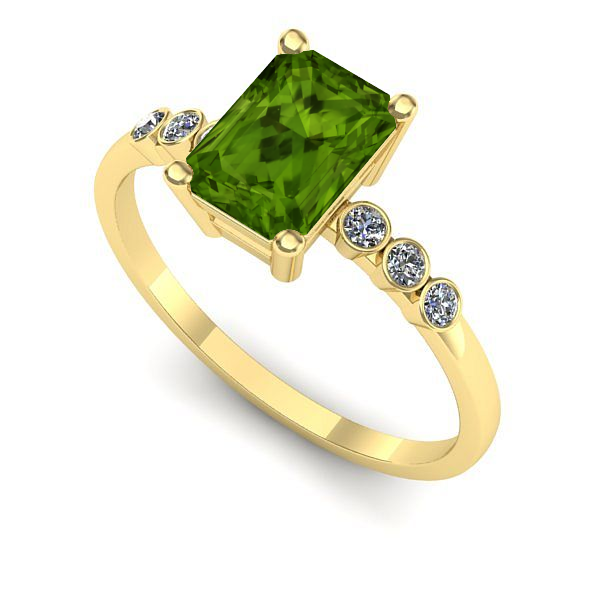 Inel din aur galben cu peridot