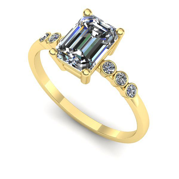 Inel logodna din aur galben cu diamant de laborator