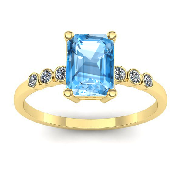 Inel logodna cu topaz blue dreptunghiular