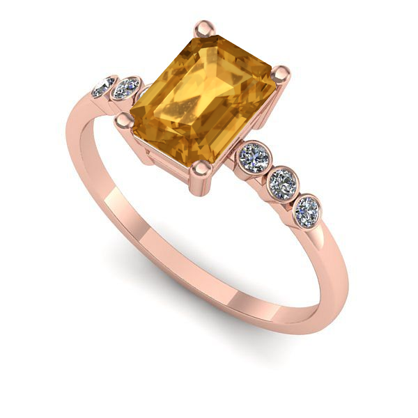 Inel de logodna din aur roz cu citrin