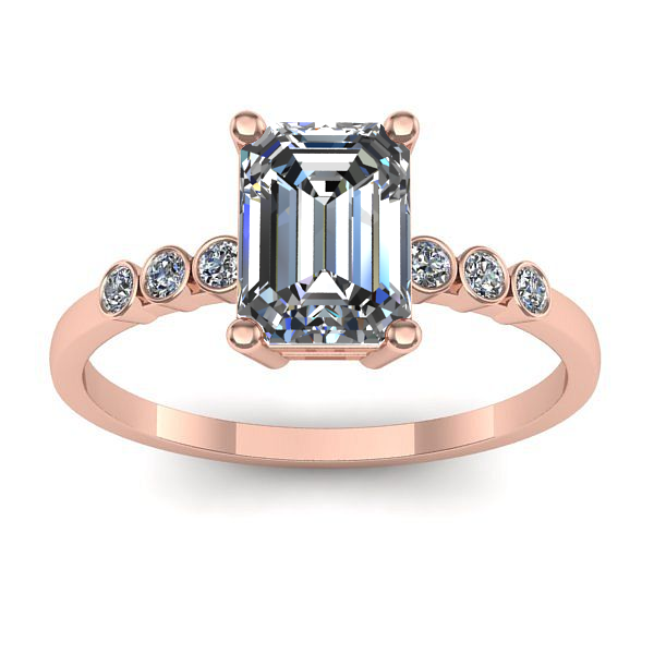 Inel cu diamant de laborator dreptunghiular