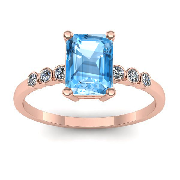 Inel logodna cu topaz blue dreptunghiular