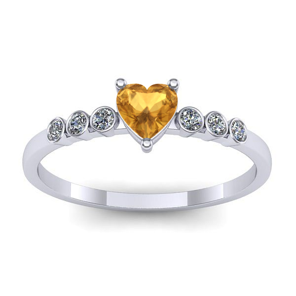 Inel de logodna cu citrin inima