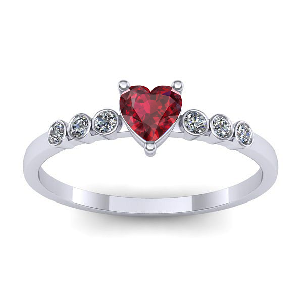Inel logodna cu rubin inima