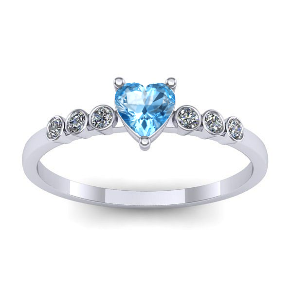 Inel de logodna cu topaz blue inima