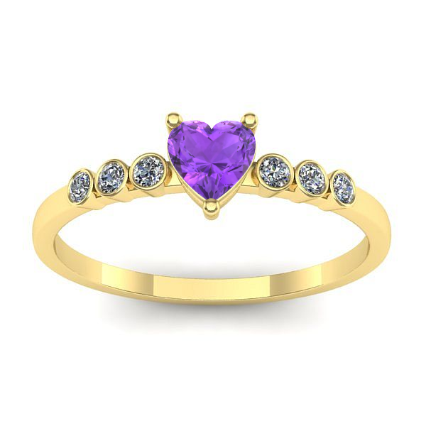 Inel de logodna cu ametist inima