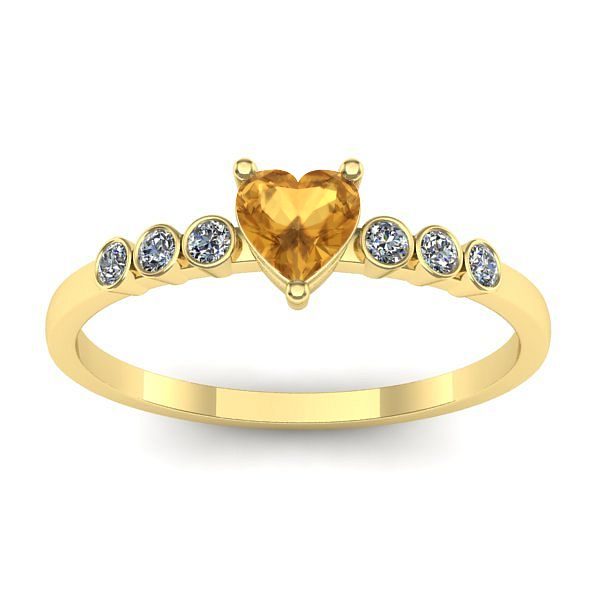 Inel de logodna cu citrin inima