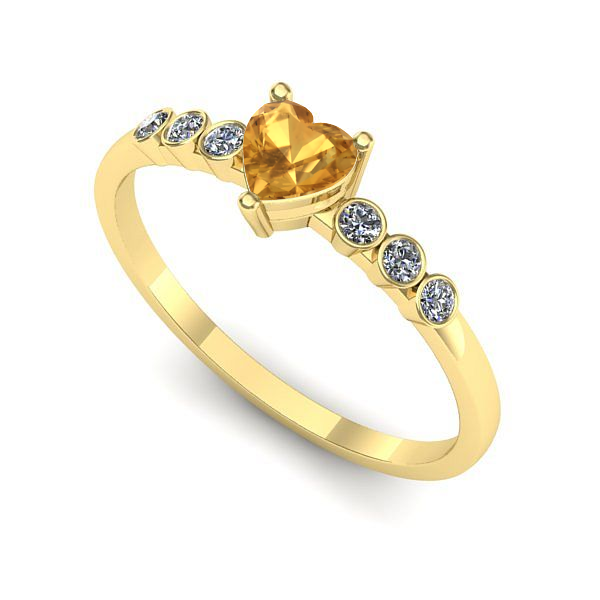 Inel de logodna din aur galben cu citrin
