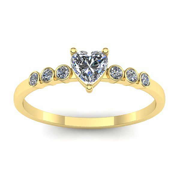 Inel de logodna cu diamant inima