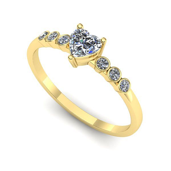 Inel logodna din aur galben cu diamant