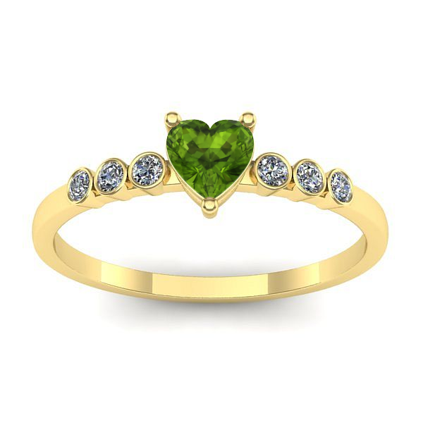 Inel logodna cu peridot inima