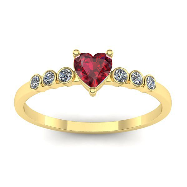 Inel logodna cu rubin inima