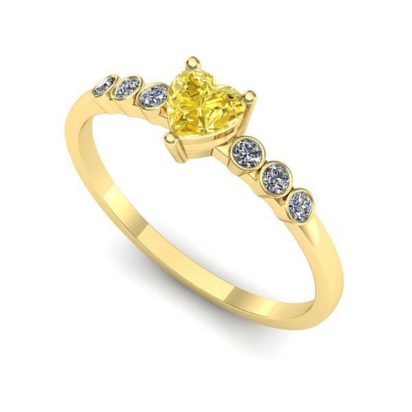 Inel de logodna din aur galben cu safir galben