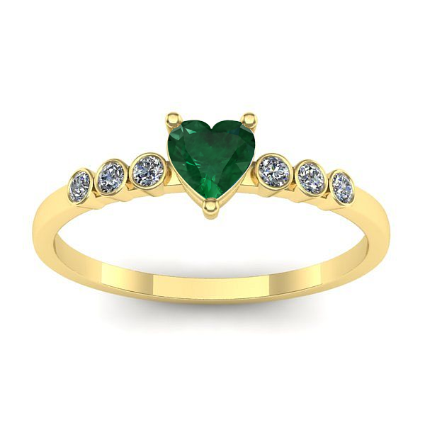 Inel cu smarald inima