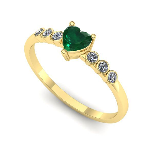 Inel din aur galben cu smarald