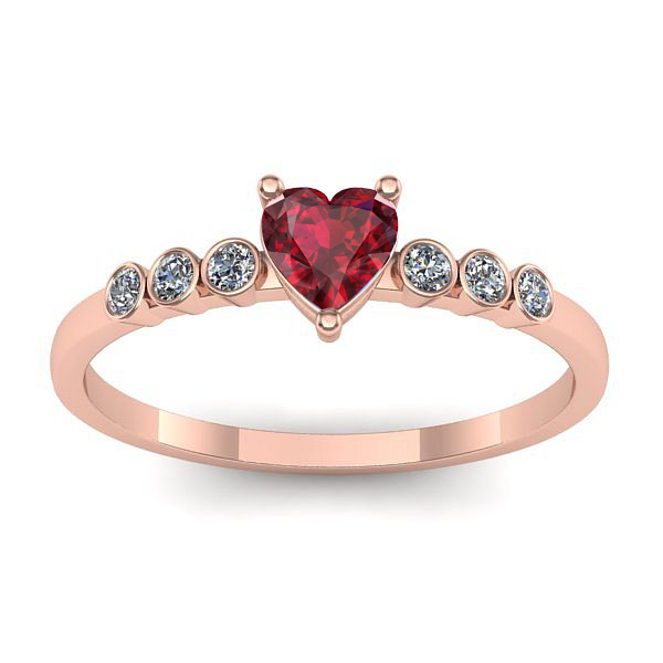 Inel logodna cu rubin inima